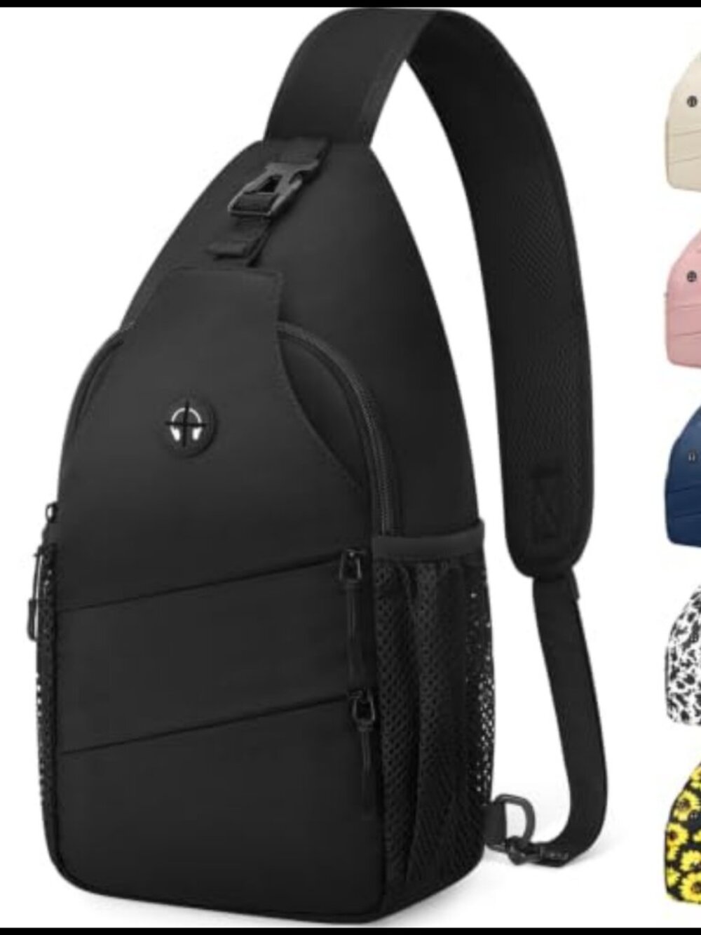 Water-Resistant Polyester Sling Bag, 10.5L Crossbody Backpack
